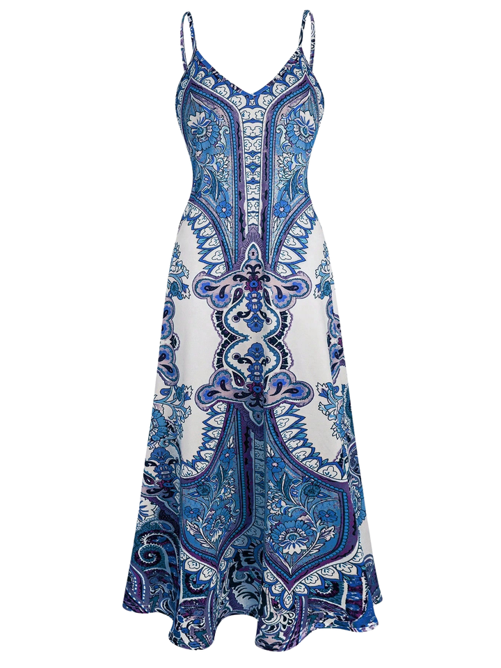 OTTILIE™ – Boho Floral Print Sleeveless Dress