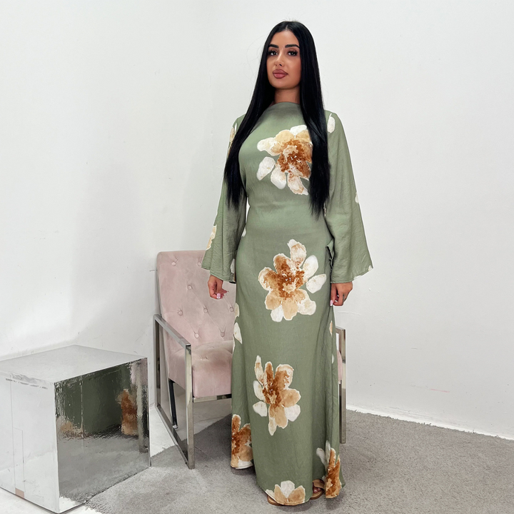 ALON™ – Modest Floral Loose Fit Maxi Dress