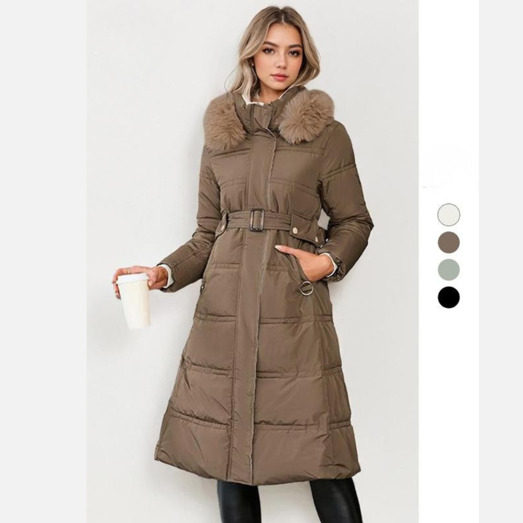 LEYLA™ - Stylish Plush Coat with Waist Tie for Cozy Fall & Winter