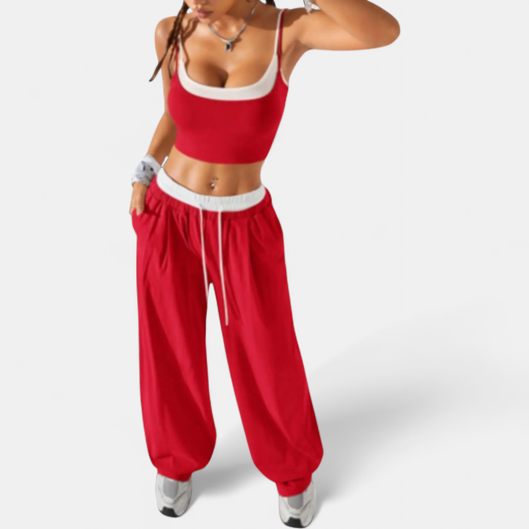 ZEPHINE™ – Relaxed Colorblock Cami Wide Leg Set