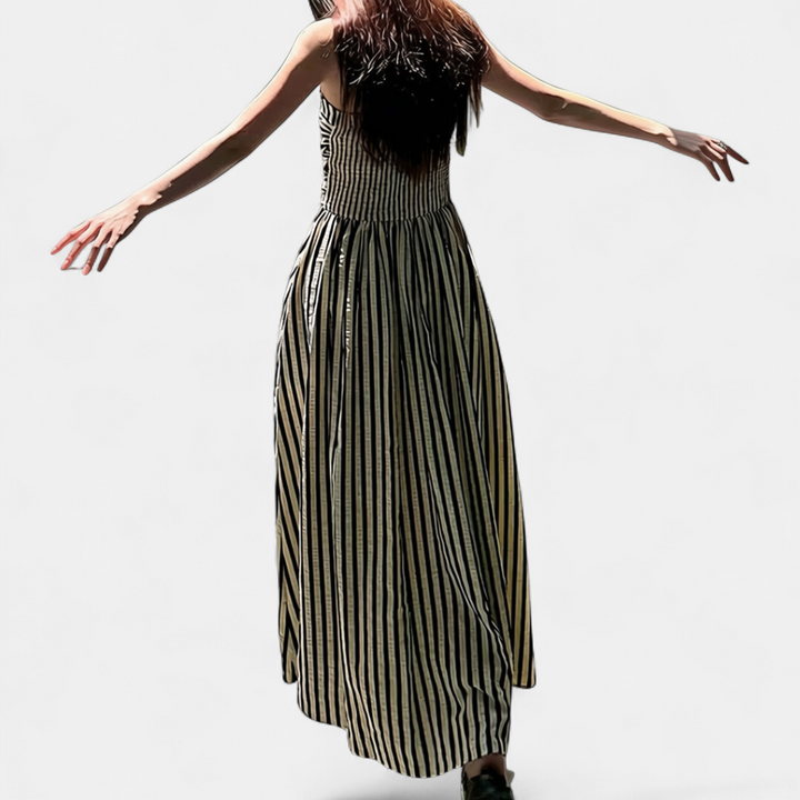 SOLÈNE™ – Striped Spaghetti Strap Maxi Dress