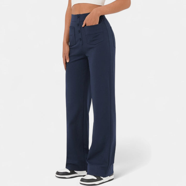 BRIXLEY™ – Relaxed High-Waist Straight-Leg Pants