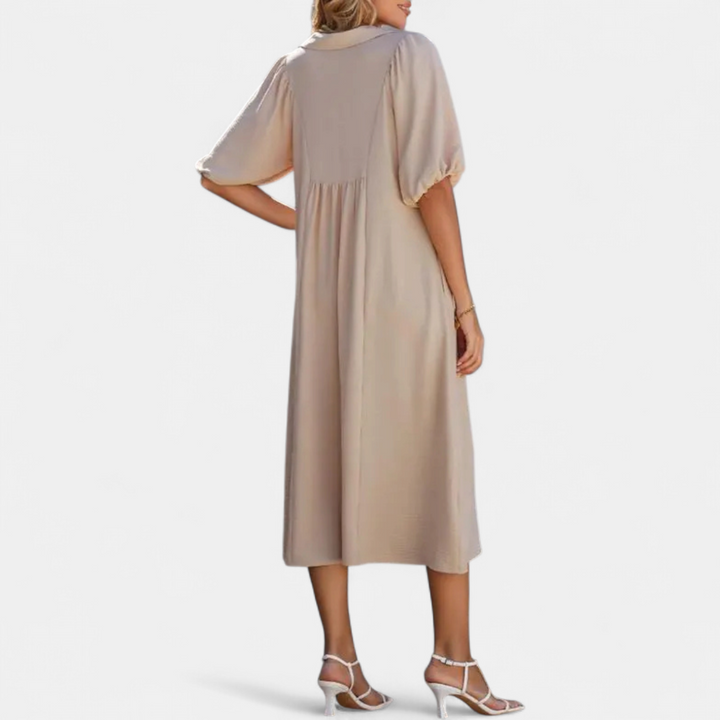MERIDIAN™ – Breezy Puff Sleeve A-Line Dress