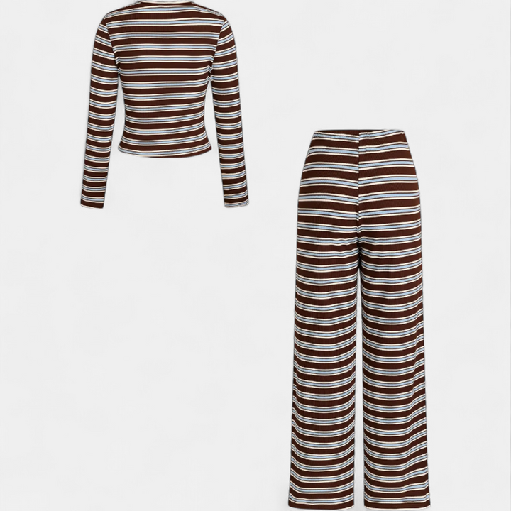 ROXLYN™ – Colorblock Striped Lounge Two-Piece Set
