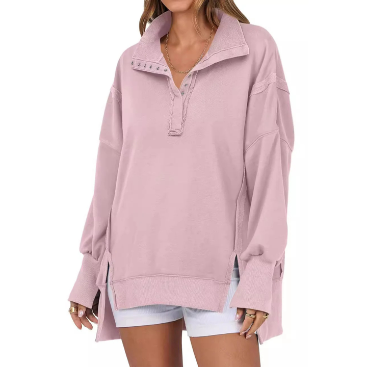 VERON™ - Loose Fit High-Low Split Hem Casual Sweatshirt