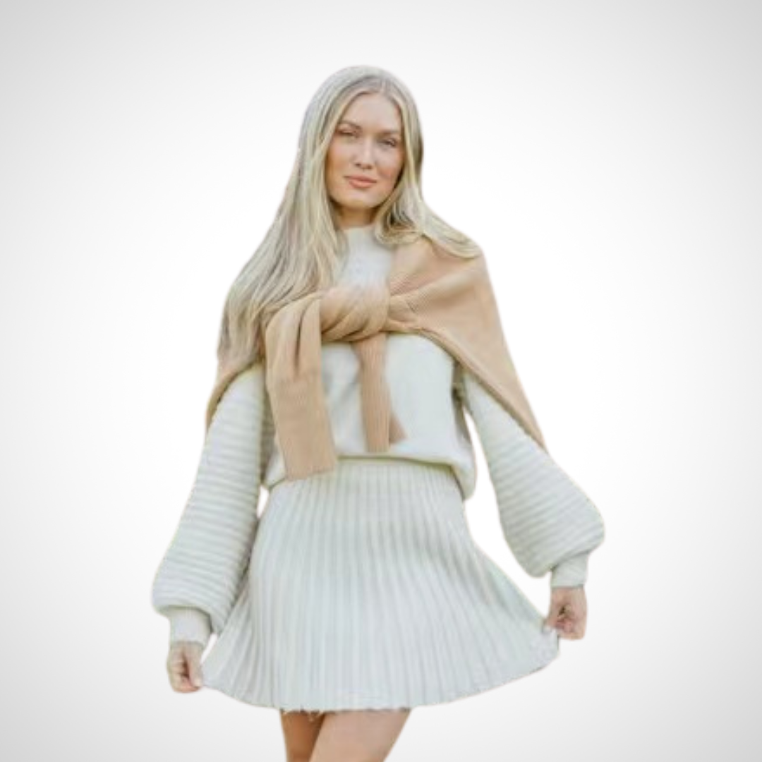LOUISA™ - Elegant Ribbed Knit Two-Piece Fall Outfit