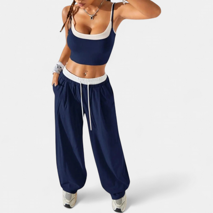 ZEPHINE™ – Relaxed Colorblock Cami Wide Leg Set