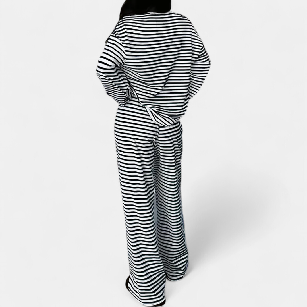 FLEURINE™ – Relaxed Stripe Wide-Leg Jumpsuit