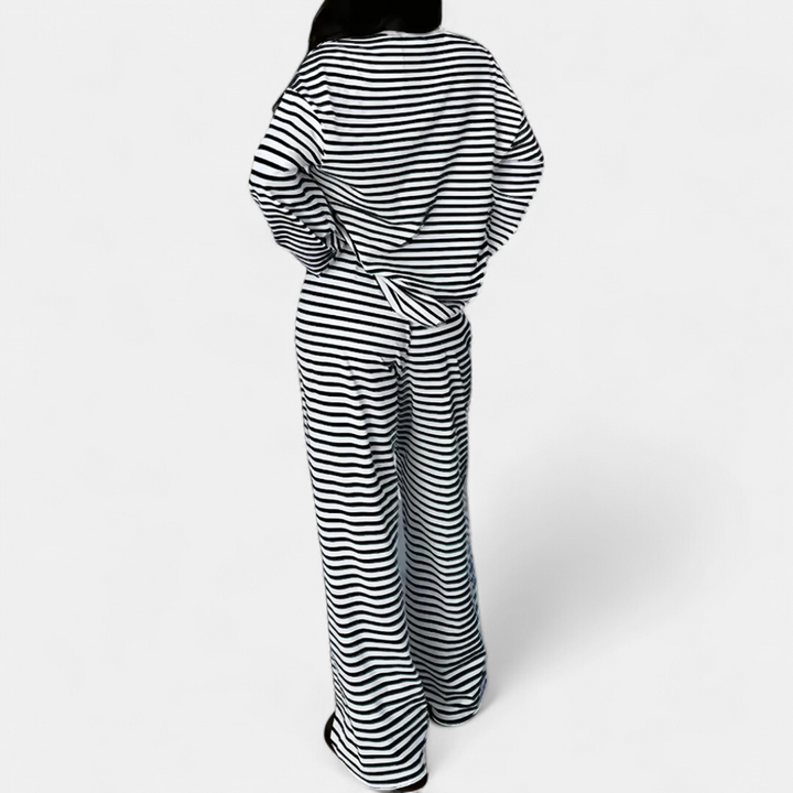 FLEURINE™ – Relaxed Stripe Wide-Leg Jumpsuit