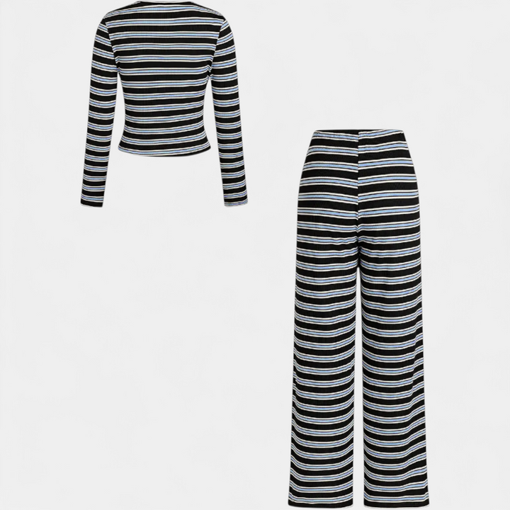 ROXLYN™ – Colorblock Striped Lounge Two-Piece Set