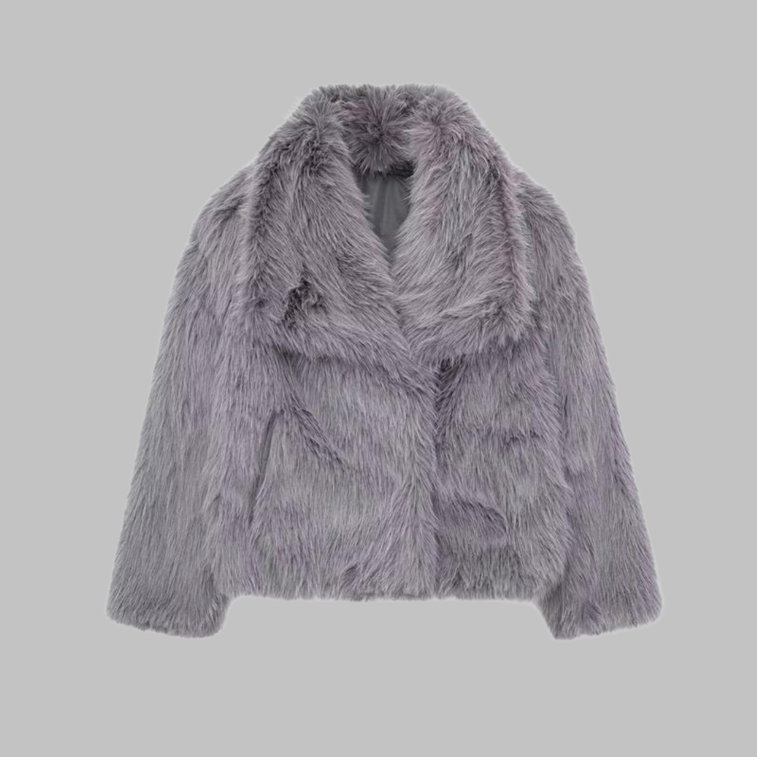 TATSULOK™ - Classy Long Sleeve Collared Fuzzy Coat