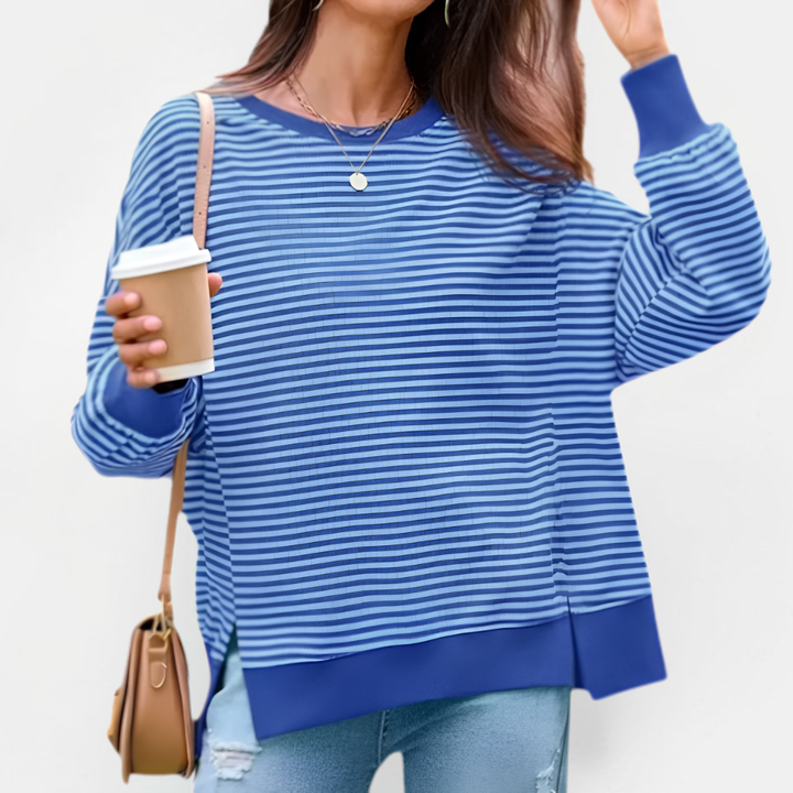 BRISENNE™ – Cozy Waffle Knit Pullover Sweatshirt
