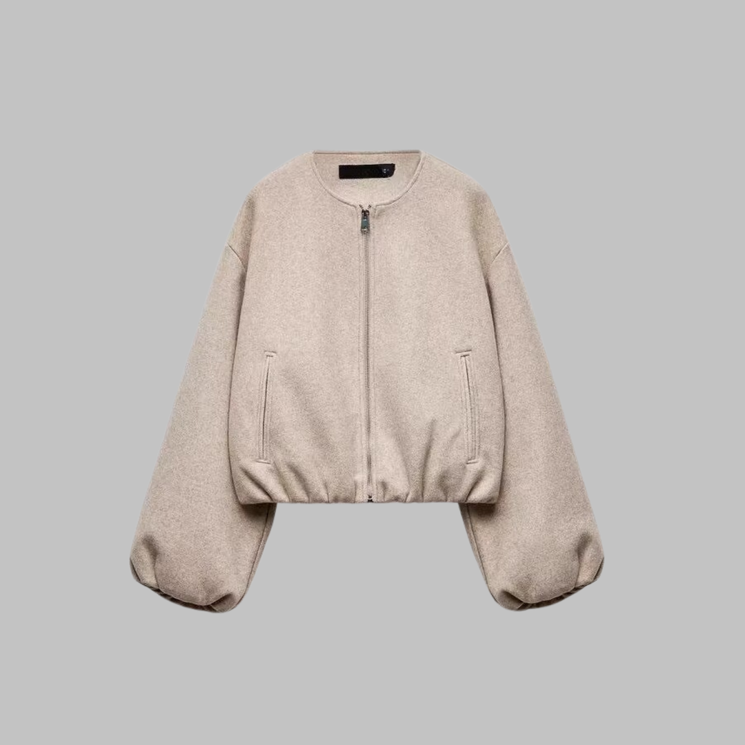OVALIE™ - Chic Long Sleeve Zipper Crop Top Jacket