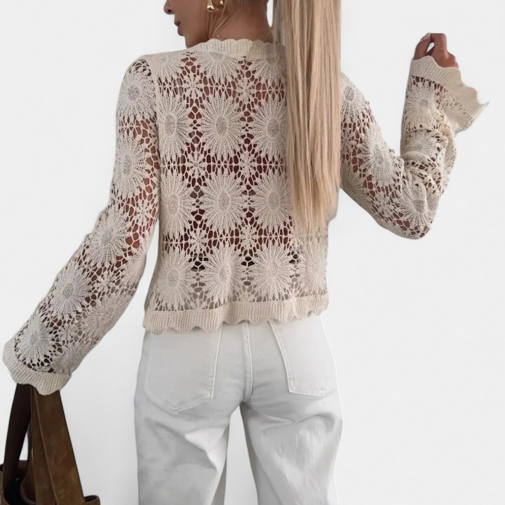 CALLA™ – Breezy Hollow-Knit Crochet Cover Up Blouse