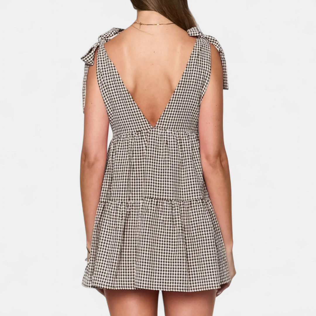 LOLITA™ – Bow Strap Deep V Mini Dress