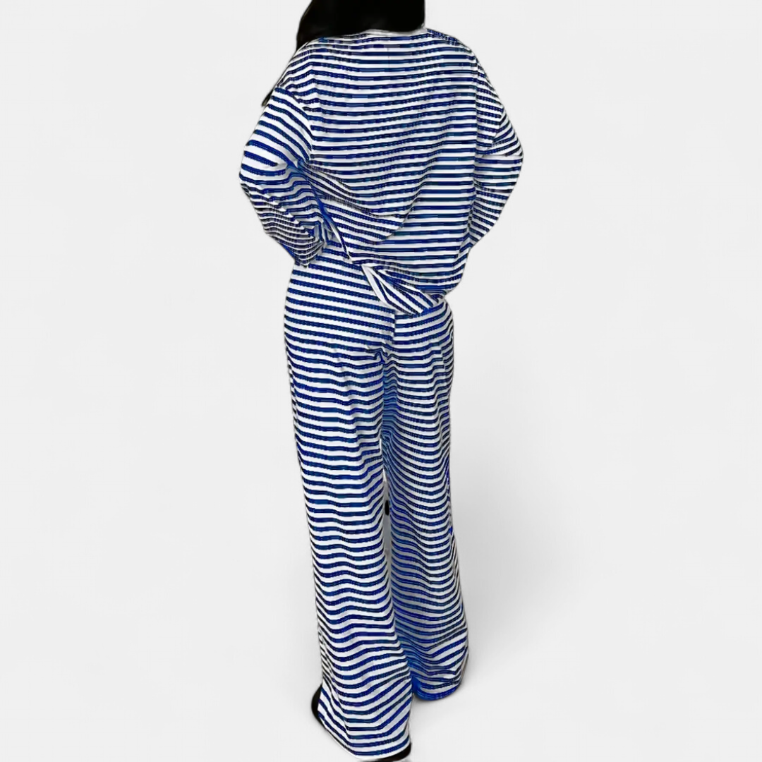 FLEURINE™ – Relaxed Stripe Wide-Leg Jumpsuit