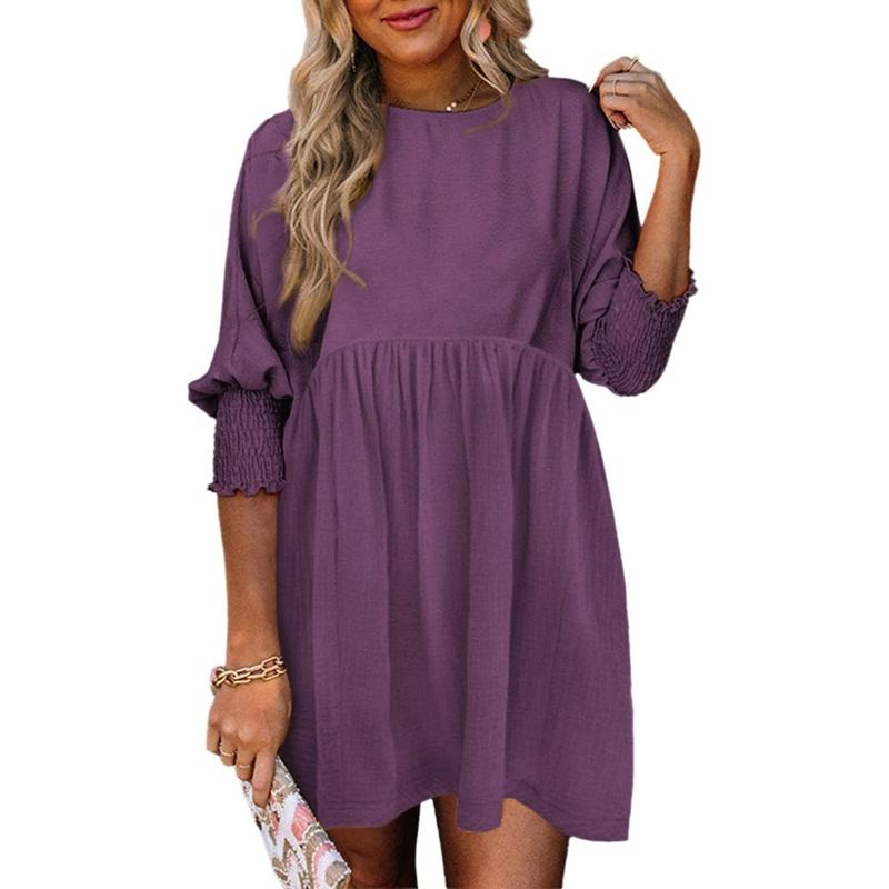 MIRASOL™ – Casual Crew Neck Loose Fit Mini Dress