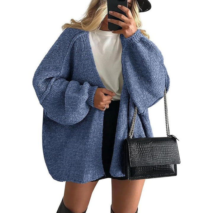 VERONIKA™ - Oversized Fit Lantern Sleeve Autumn Knit Cardigan