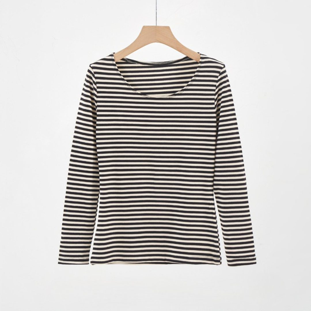 EVANTHIA™ - Casual Striped Slim-Fit Long Sleeve Top