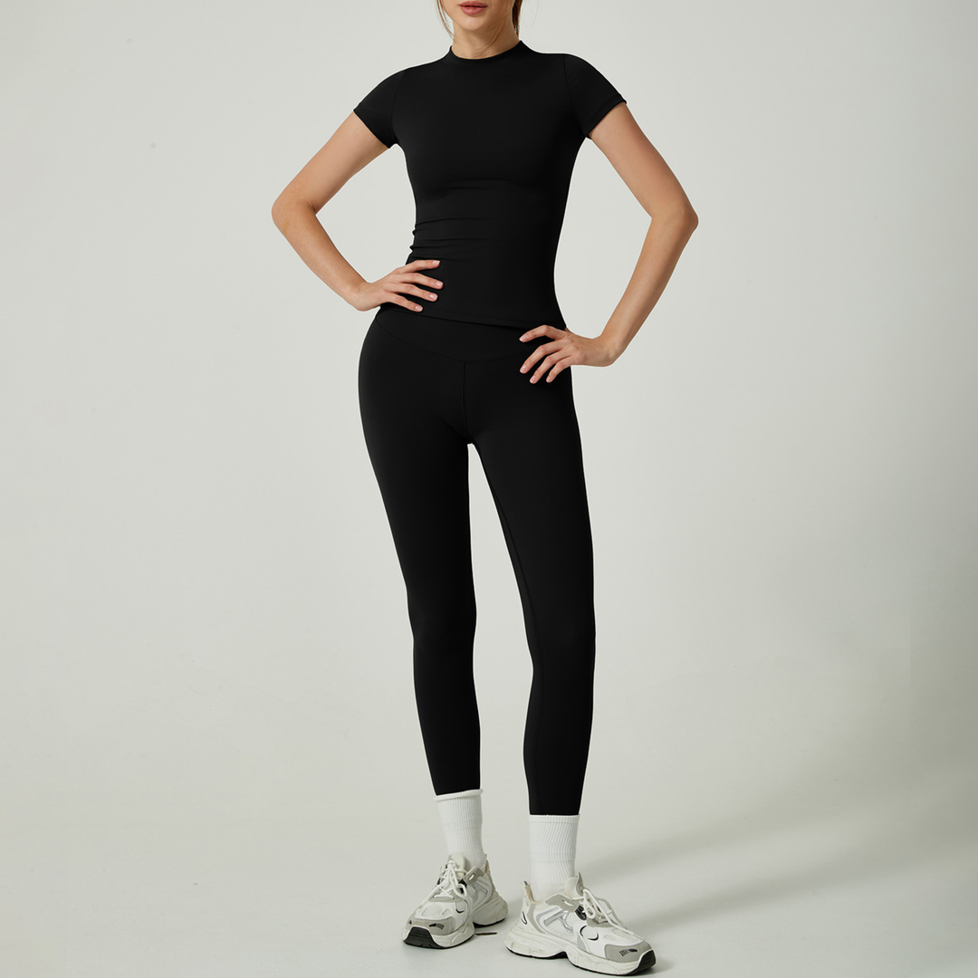 UBE™ - Casual Plain Top and Leggings Loungewear Set