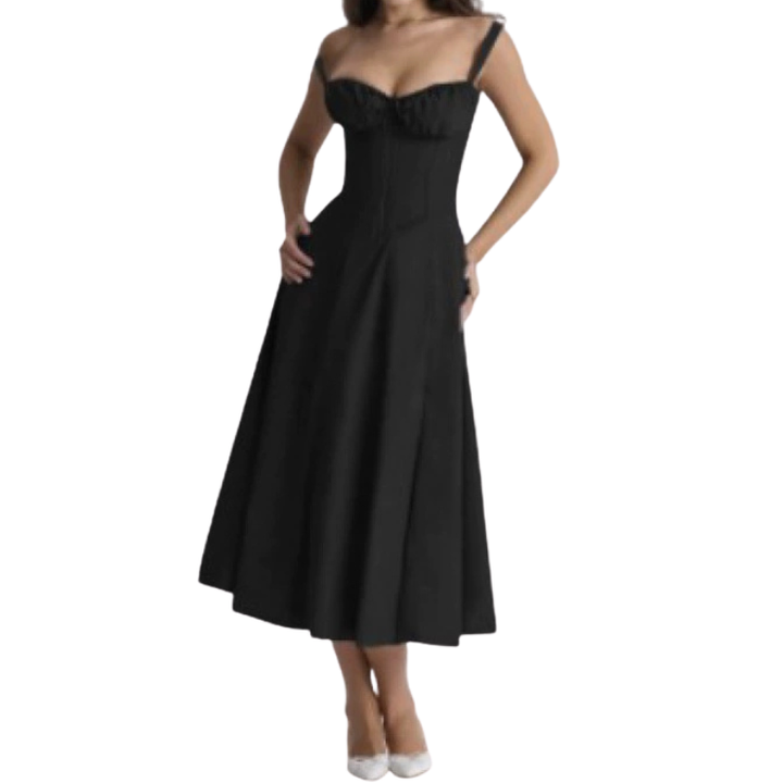 MATILDA™ – Elegant Ruched Corset Midi Dress