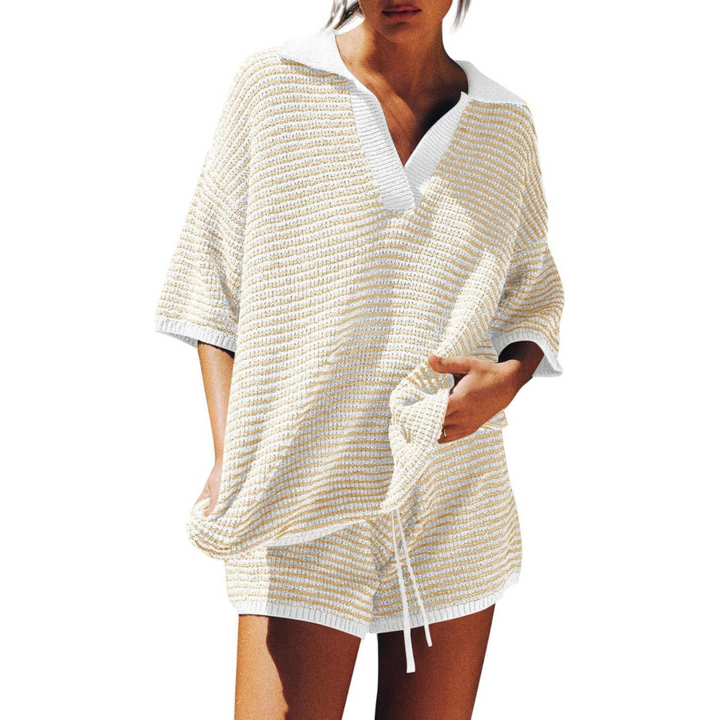 CONNY™ – Casual Striped Knit Summer Two-Piece Set