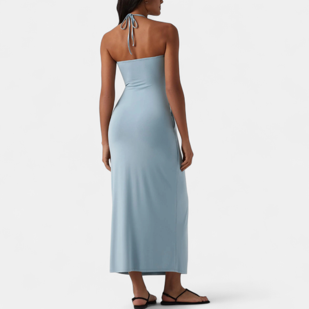 SOLÈNE™ – Sexy Halter Tie-Back Maxi Dress