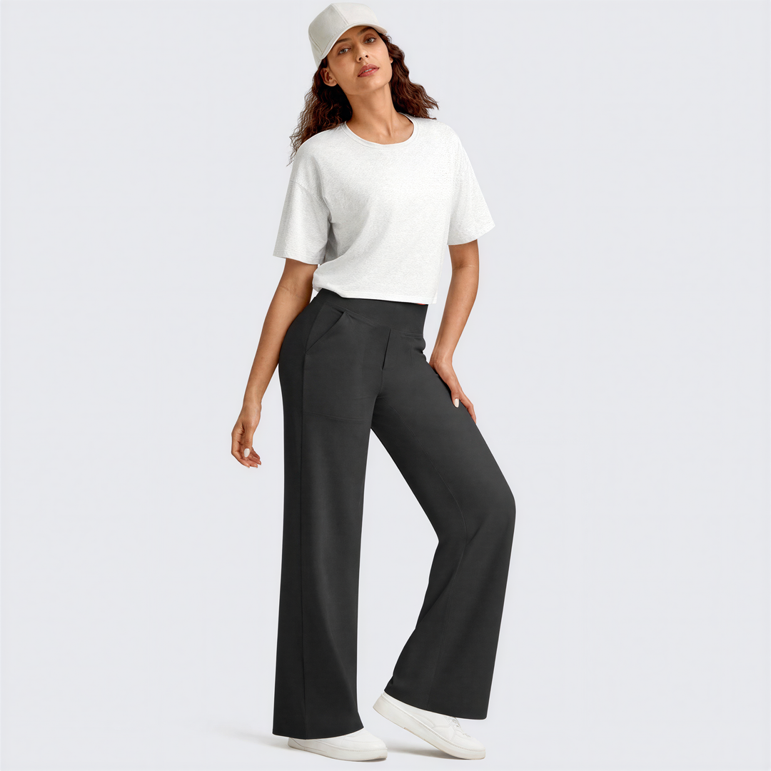 WHITNEY™ - Comfortable High-Waist Wide Leg Pants for Yoga and Outdoor Fun