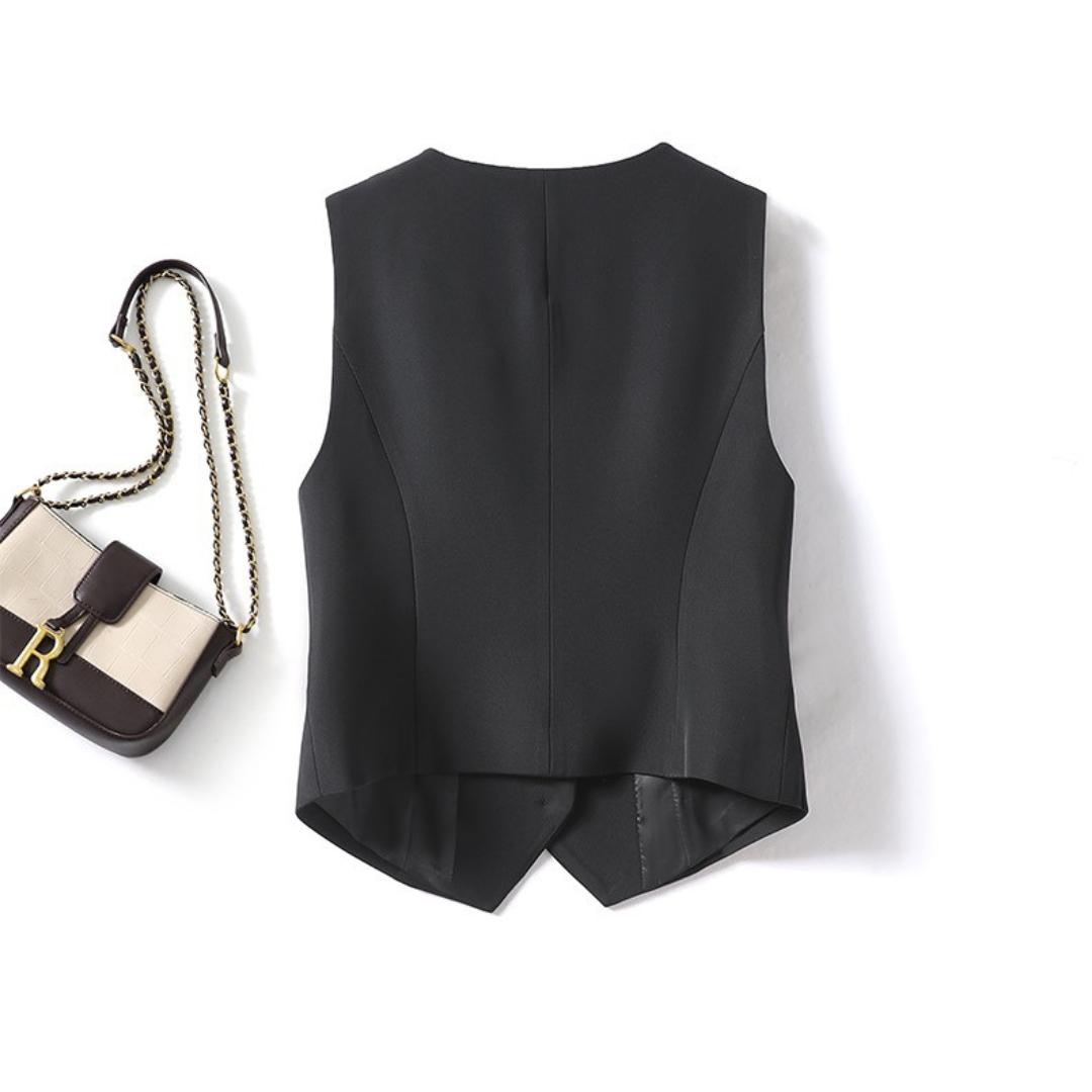 ZARINA™ –  Classy Sleeveless Button-Front Suit Vest