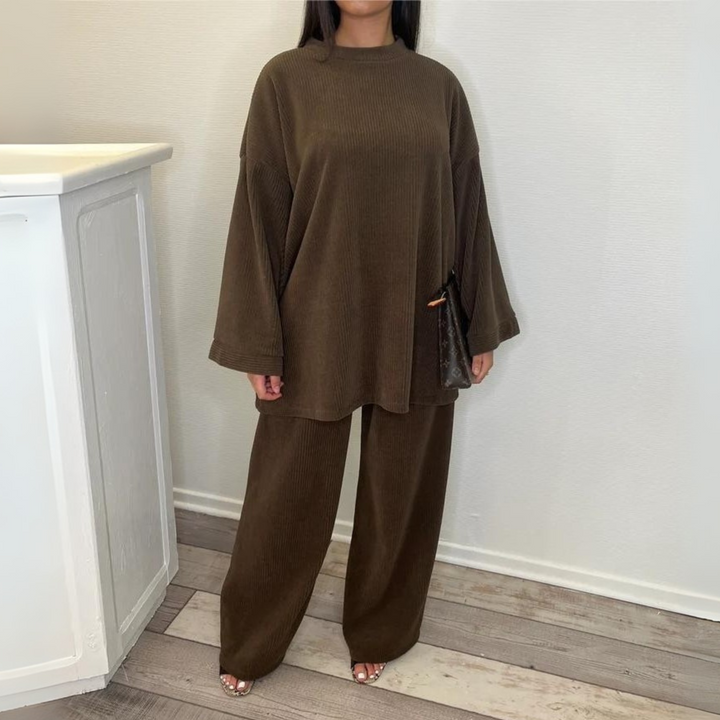 UNI™ - Casual Loose Top and Wide Leg Pants Set
