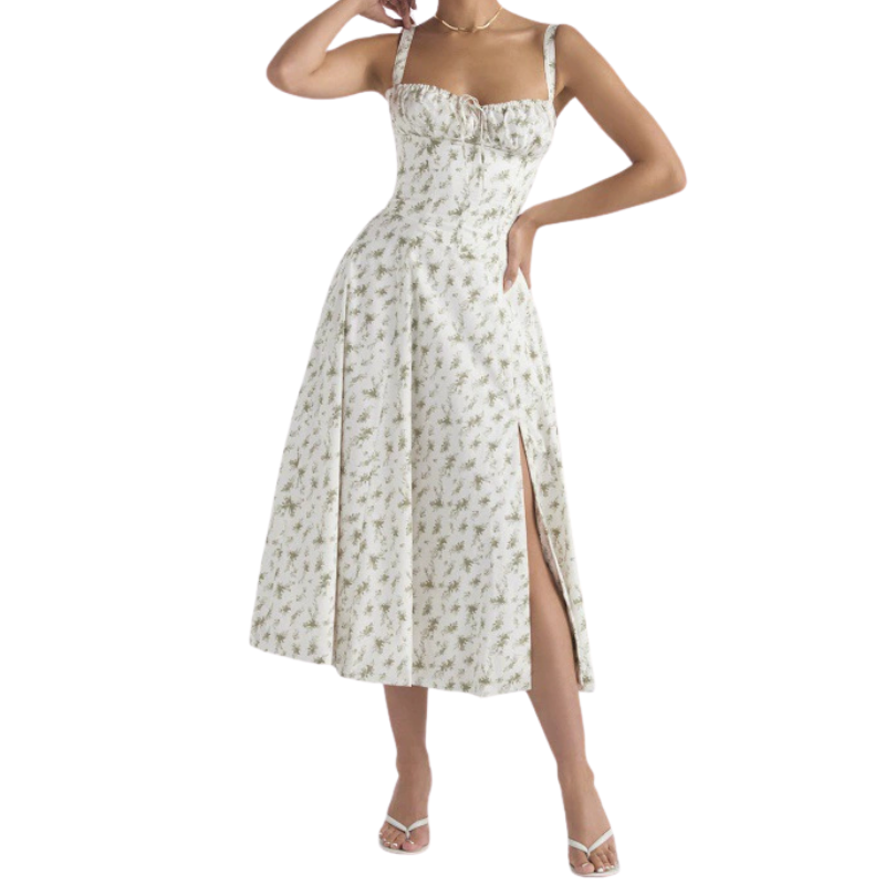 MATILDA™ – Elegant Ruched Corset Midi Dress