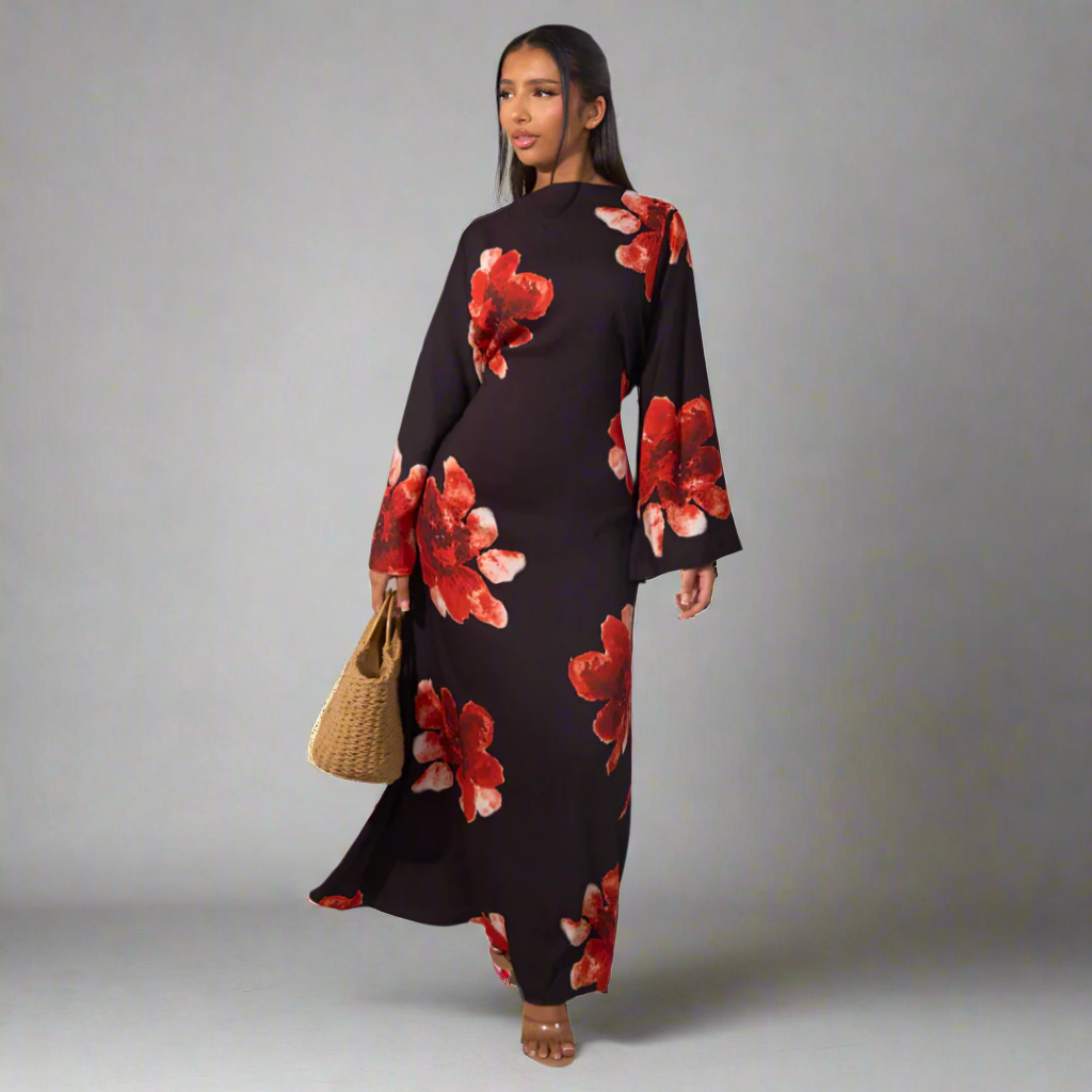 ALON™ – Modest Floral Loose Fit Maxi Dress