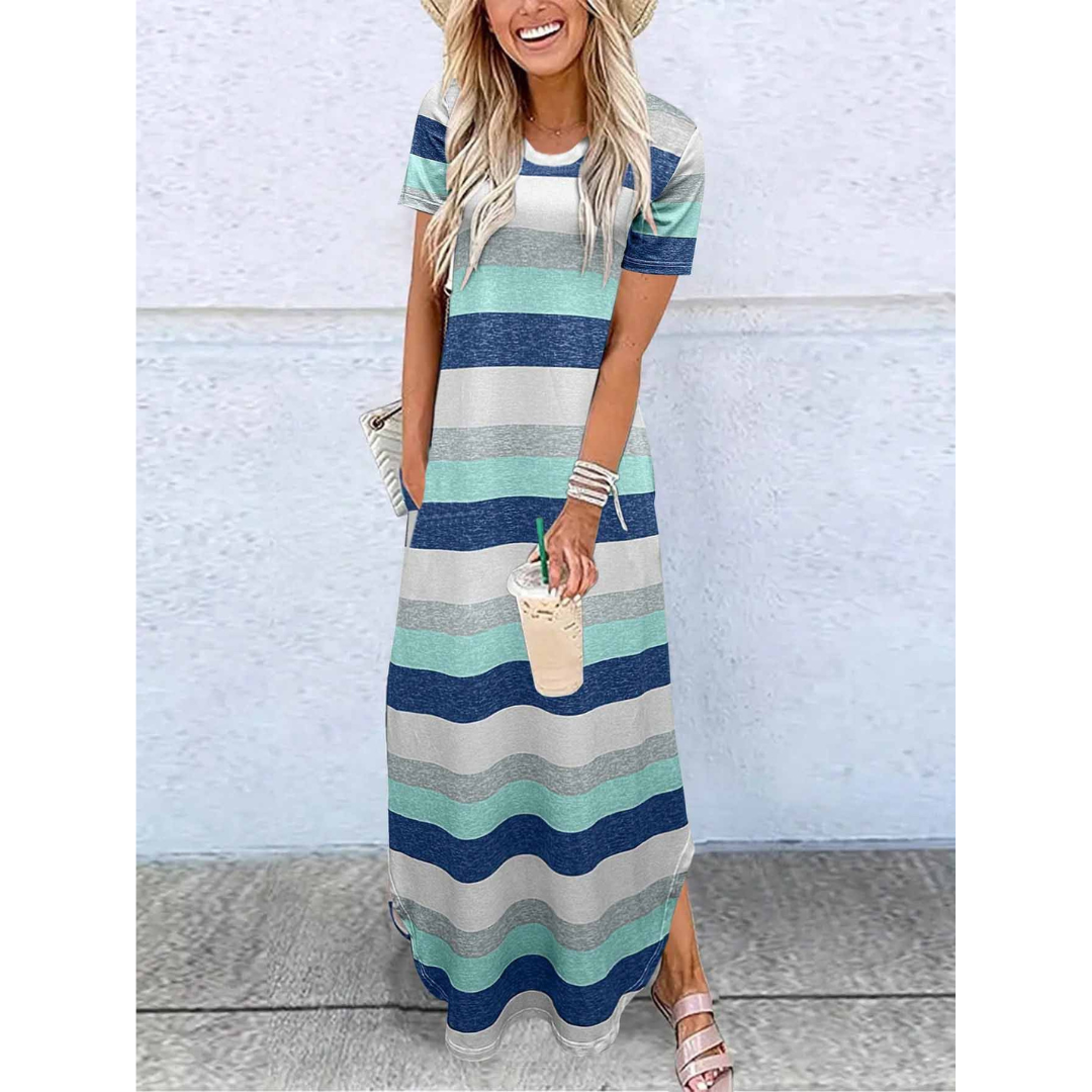 MAGESSA™ – Everyday Relaxed Fit Round Neck Maxi Dress