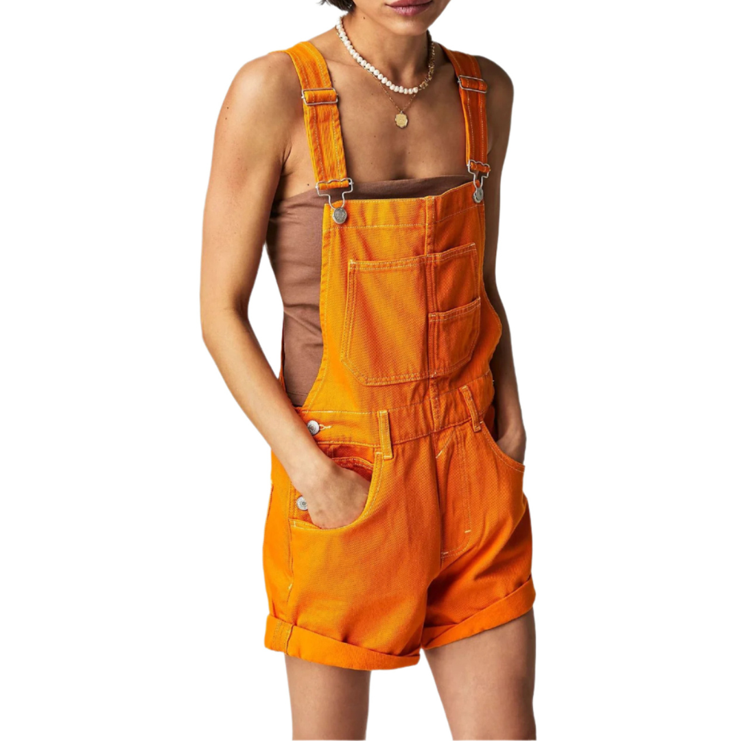 REMITA™ - Vintage Adjustable Denim Overall Shorts