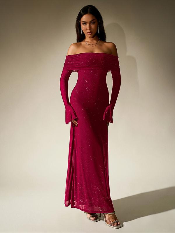 DARCIE™ - Off Shoulder Ruched Sequin Bodycon Evening Gown