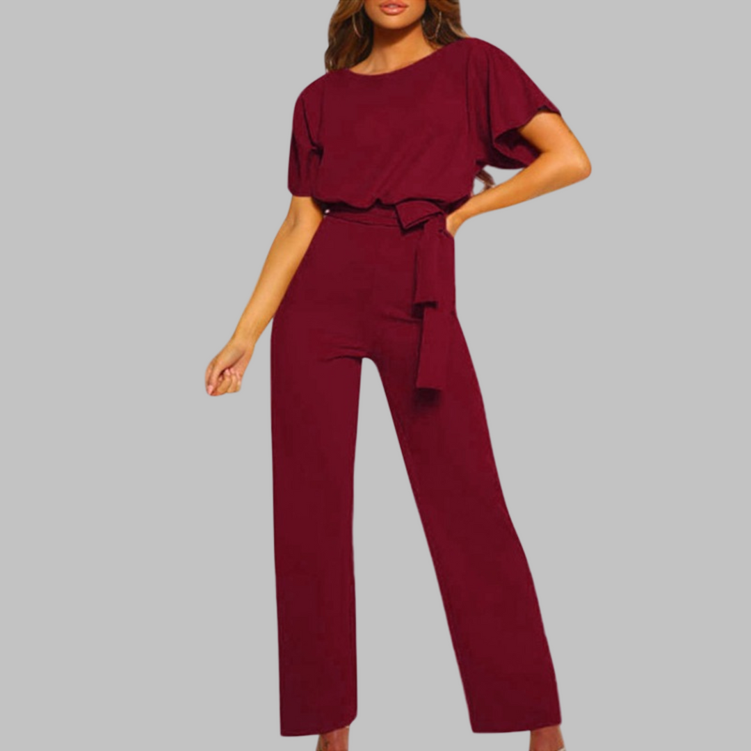 SITA™ - Casual Tie Front Batwing Sleeve Jumpsuit