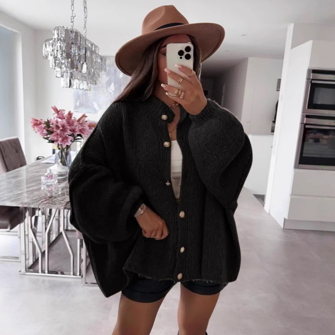 LETTIE™ - Classic Button-Down Long Sleeve Cardigan