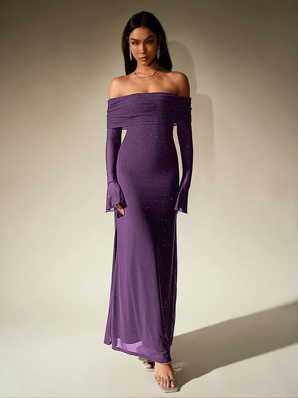 DARCIE™ - Off Shoulder Ruched Sequin Bodycon Evening Gown