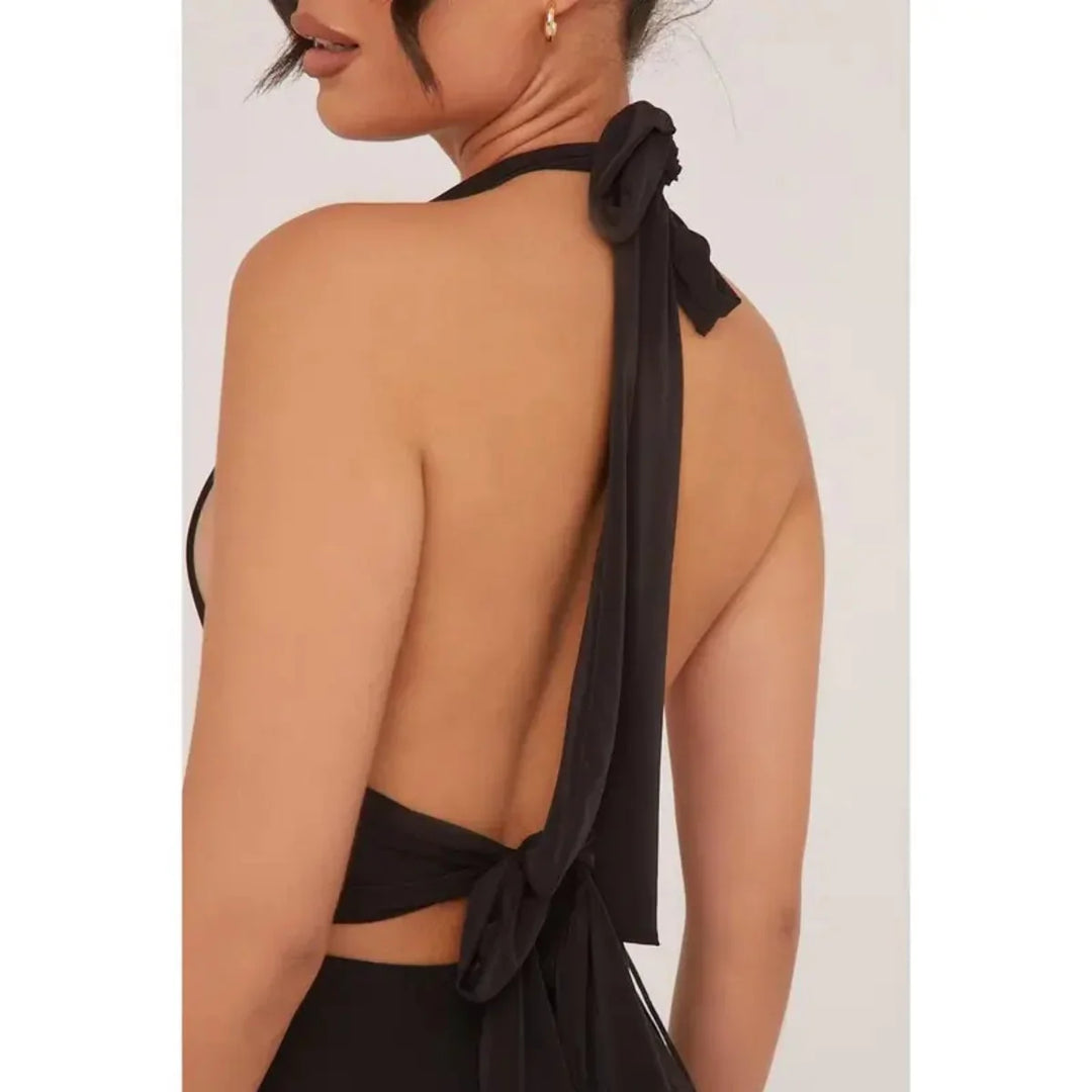 ZARATA™ - Chic Backless Halter Evening Mini Dress