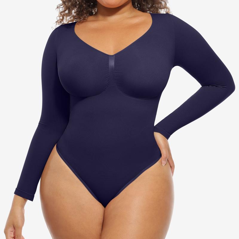 SONYA™ - Seamless Shaping Long Sleeve Thong Bodysuit for Comfort