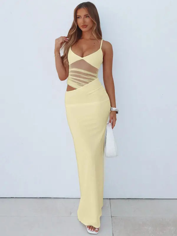 GUADALUPE™ – Classy Sleeveless Cut-Out Bodycon Sheer Dress