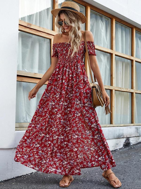 CHARMIE™ - Women's Split Thigh A-Line Floral Summer Dress