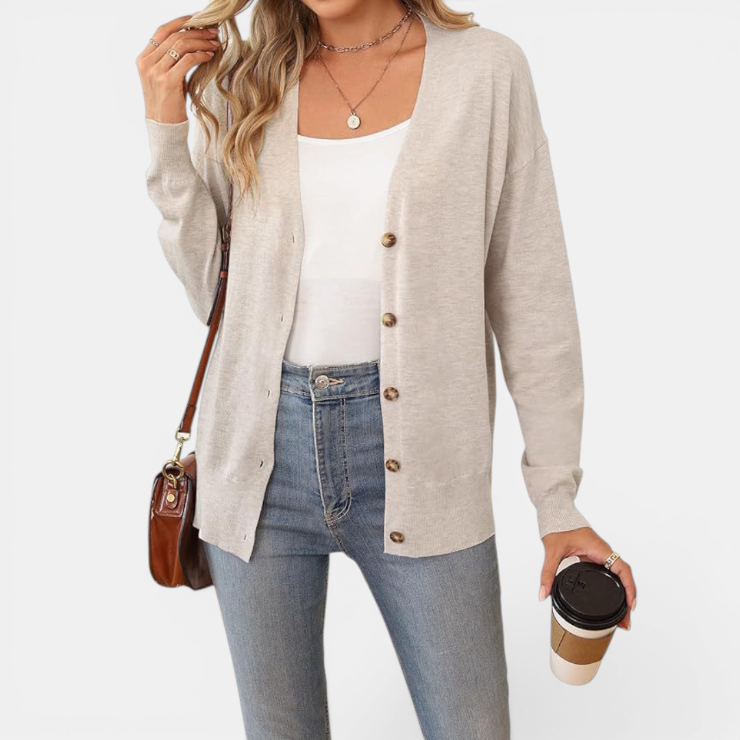 CLARICE™ – Lightweight Wool Blend Button Cardigan