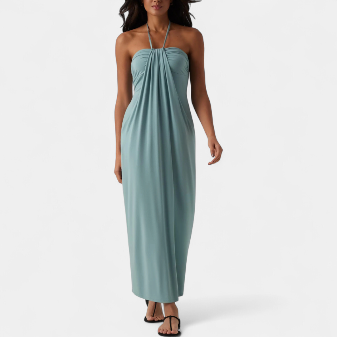 SOLÈNE™ – Sexy Halter Tie-Back Maxi Dress