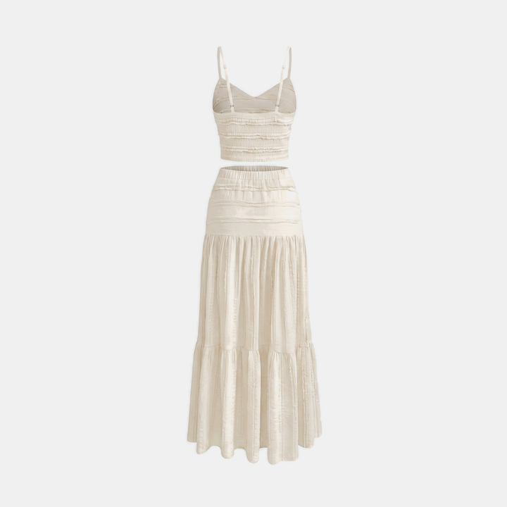 Women's Sleeveless Crop Top and Mini Skirt Two Piece Set