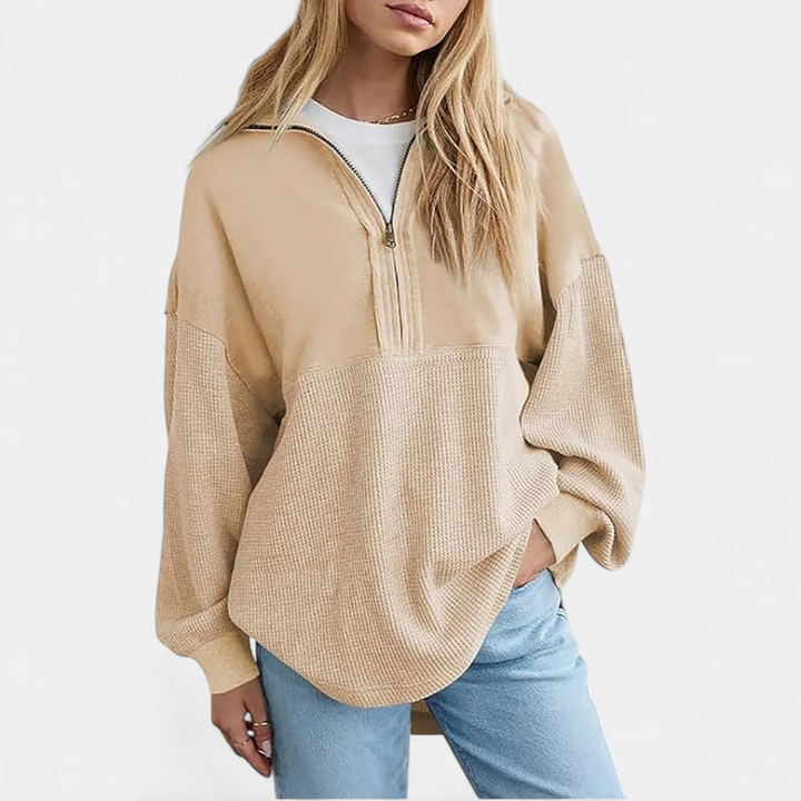HADWEN™ – Cozy Half-Zip Waffle Knit Pullover