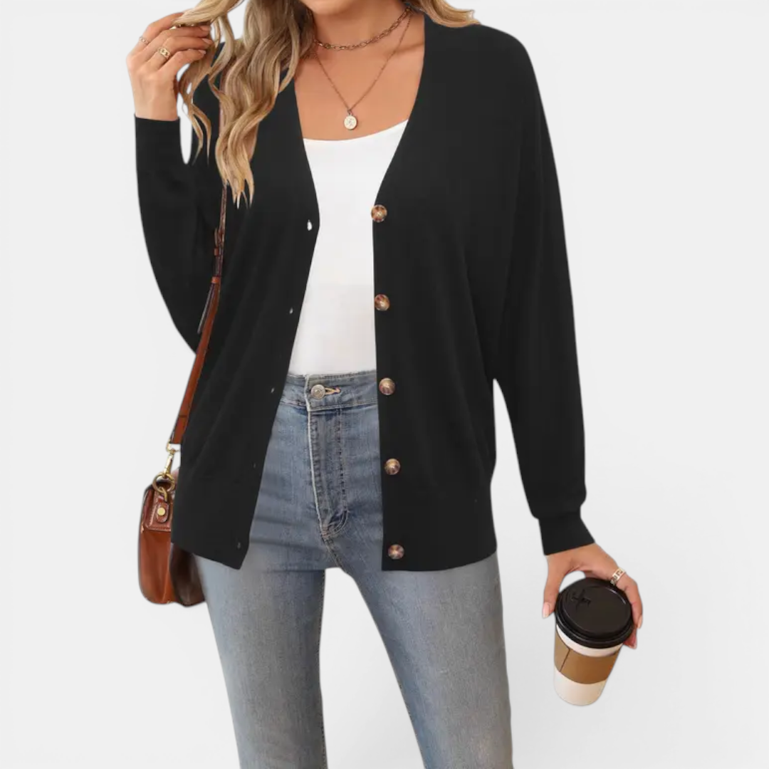 CLARICE™ – Lightweight Wool Blend Button Cardigan