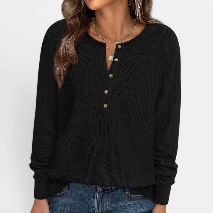 DUTCH™ – Cozy Waffle Knit Henley Top