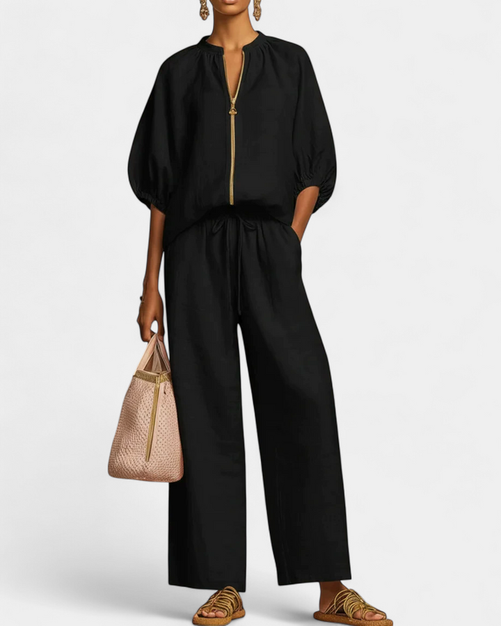 DEXTRA™ – Relaxed Zip-Up Wide-Leg Two-Piece Set
