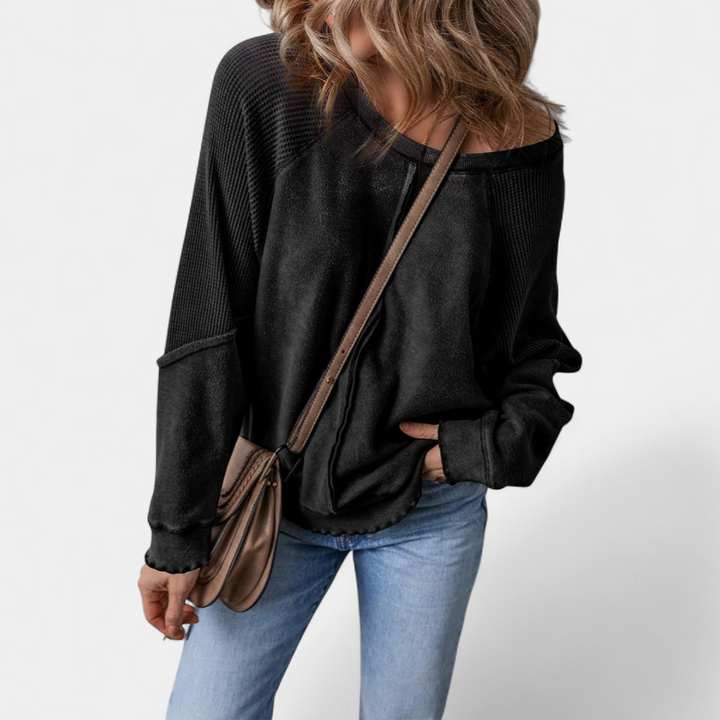 CORIN™ – Relaxed Patchwork Pullover Sweatshirt